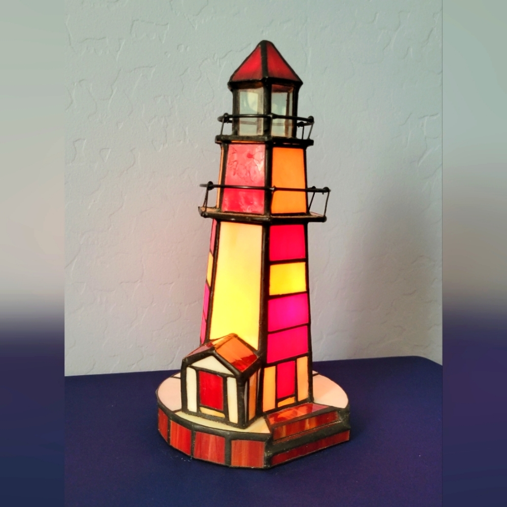 Nightlight - Stained Glass Lighthouse  - Accent Lamp